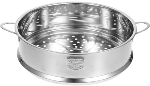 DOITOOL Stainless Steel Steamer Basket 12 in Steaming Insert for Buns Rice Eggs Sweet Potatoes Potatoes Fish Seafood Corn Dishwasher Safe Round Holes for Even Heating and Quick Draining