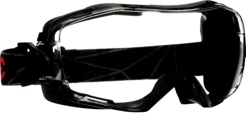 3M GoggleGear 6000 Vollsicht-Schutzbrille, schwarzer Rahmen, Scotchgard Anti-Fog-/Antikratz-Beschichtung (K&N), transparente Scheibe, GG6001SGAF-BLK-EU, 10 pro Packung