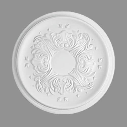 PROVISTON | Stuckrosette | Polystyrol | Durchmesser 430 mm | Weiß | Hochwertig | Stabil | Einfache Montage | Deckenrosette | Wandgestaltung