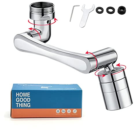 Rubinetto di prolunga multifunzionale girevole a 1440 gradi, con perlatore regolabile a 2 posizioni, per cucina, bagno, prolunga per rubinetto a 1080° con perlatori