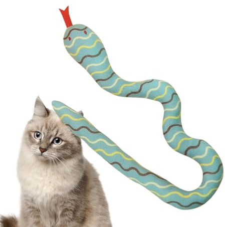 Rurunklee Katzenspielzeug Schlange – interaktives Katzenspielzeug in Schlangenform, Katzenkauspielzeug, Katzenzubehör, fördert Kätzchenübung, reduziert Langeweile