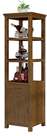 MOOWI Weinschrank Weinschrank, Büroregal, Holz, Weinglasregal, Dekoration, Lagerregal, Vitrine for Zuhause, Wohnzimmer, Restaurant Barschrank