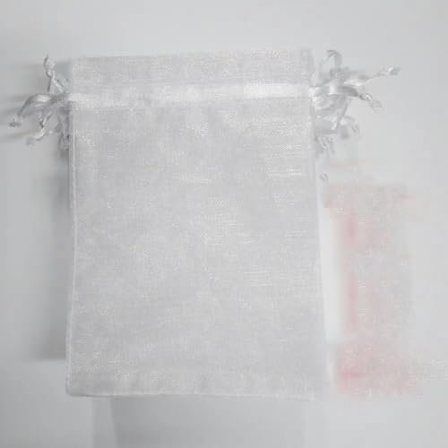 PENGLEI 100 Stück weiße Organzabeutel mit Kordelzug, Schmuckverpackungsbeutel, Geburtstagsfeier, Weihnachtsgeschenkbeutel, Hochzeitsgeschenkbeutel, Beutel, 30 x 40 cm, 11,8 x 15,74 Zoll, Weiß
