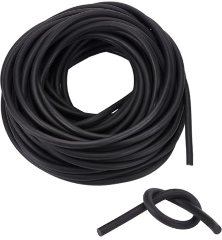 NBEADS 15m Gummischnüre zum Nähen, 6mm Dickes Gummiseil Runde Kordel Schwarzer Gummischlauch Perlenherstellun Stretchschnur Für Halten von Maschen Armbändern Halsketten Perlen