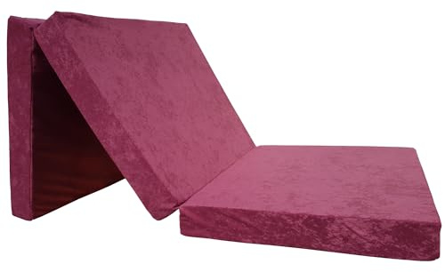 Natalia Spzoo - materasso pieghevole 190 x 90 x 8 cm per un sonno a nuvola - materasso pieghevole sfoderabile - materassino pieghevole in 3 parti (Viola 1224)