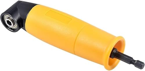 MEHOOSPVN 90 Degree Drill Adapter, Right Angle Drill Attachment, ABS Handle Screwdriver Socket Adapter, Drill Bit Corner Adapter, Right Angle Drill Chuck Bit Corner Adapter Screwdriver Holder, Yellow