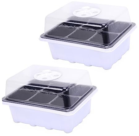 Mipcase 2ensembles Plateau De Germination De Semences Ensemble De Trays Plastique Noir Cellules Ventilées pour Démarrage De Plantes Et Et Réutilisable