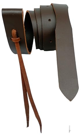 WEMBILS Leather Latigo Cinch Strap for Western Saddle Cinch tie with Holes Girth (Brown, 65 Inch)