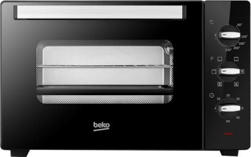 Beko - BMOF38B - Elektroherd, Umluftgaren, 38 Liter, 1600 W, 4 Funktionen, Timer 60 min, Temperatur bis 220° - Schwarz, 11,4 kg | 38 Liter, 1600 W, 4 Funktionen, Timer 120 min, Temperatur bis 220°, Backblech, Grill und Krümelschublade, schwarz
