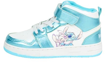 Disney Stitch Schuhe für Mädchen, Stitch und Angel High Top Sneakers, Geschenk für Mädchen und Jugendliche, Größen EU 30 bis 35 (Blau, EU Schuhgrößensystem, Kleinkind, Damen, Numerisch, M, 32)