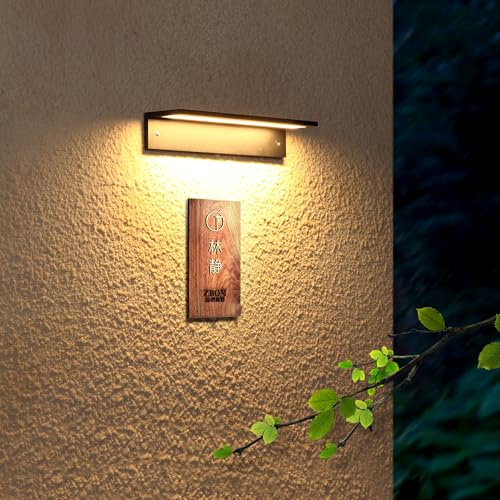 LED Außenwandleuchte Hausnummernleuchte 12W 1200LM,Moderne Außenlampe Wand IP54 Wasserdicht, Aluminium Wandlampe Außen Warmweiß 3000K,Außenbeleuchtung für Haustür Garten Eingang,Lampenlänge 320MM