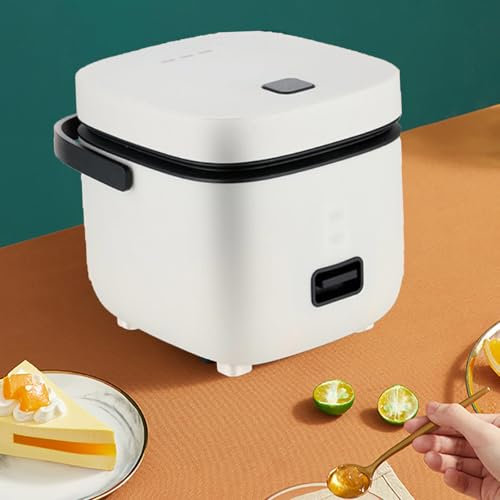 PanHuiWen Japanese Rice Cooker Small for 2, Rice Cooker Small Mini Microwave Rice Cooker Small 2 Cup, Non Stick Rice Pot with Steamer,White