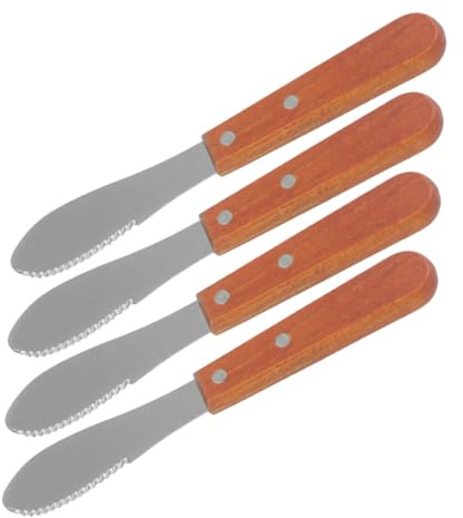 IMIKEYA 4pièces Couteau à Fromage Pratique Outil De Cuisine Pour Étaler Le Fromage Beurre Étaloir à Confiture Résistant à Usure Avec Manche Bois