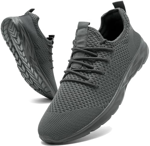 KTVHYW Herrskor Sneakers Sommar Lätta Andningsbara Sneakers Gymnastik Löpning Utomhus Sportskor Promenad Tennis Fitness Bekväma Sneakers EU 39-46, Grå, 42 EU