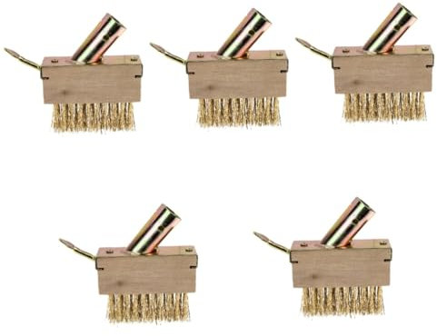 SUPVOX 5 Piezas cepillo de alambre Herramienta para eliminar malezas Herramienta de limpieza de juntas Herramienta de borrado cepillo de eliminación removedor de musgo de madera Khaki