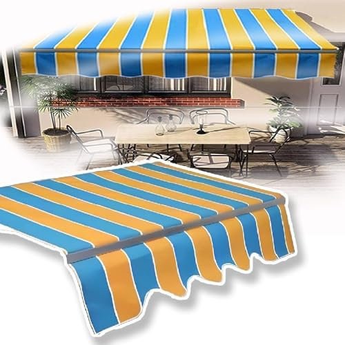 OPOLDBDMAC Restaurant Markisenstoff Wechseln Mit Volant, Einziehbar Markisenbespannung Ersatzstoff，Gelenkarmmarkise Markisentuch Ersatzstoff，UV-beständig(9.8x6.5ft (3x2m))