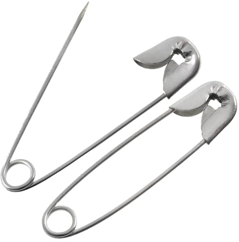 AERZETIX - Set di 24 spille di sicurezza classiche 27 mm - metallo - colore argento - per creazioni tessili cucito gioielli