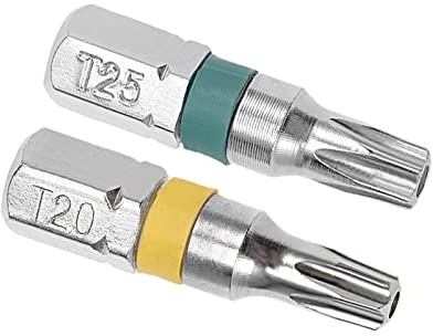 QUARKZMAN 8 Pezzi 25mm Lunghi 1/4 Hex Shank T20 E T25 Security Torx Set Di Punte Per Cacciavite In Acciaio Lega S2 Alta Quantità