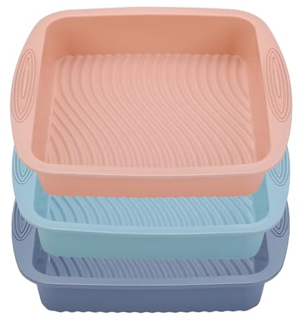 3 pcs/réglage en silicone Pouser de pâtisserie à chaleur carrée résistante à la chaleur Pan de boulangerie pain en silicone gâteau qualité alimentaire pour le four, les micro-ondes, le congél