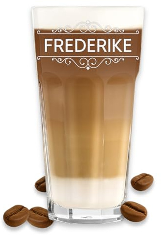 polar-effekt Latte Macchiato Glas 480 ml personalisiert mit Gravur - Geschenk-Idee zum Geburtstag - für Getränke wie Kaffee & Cappuccino - robust & hitzebeständig