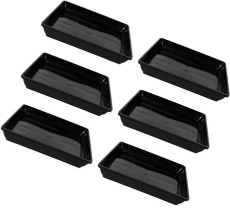BESPORTBLE 6pezzi Sottovaso in Plastica Quadrato per Vasi da Fiori Vassoio Raccogli-Gocce per Piante Grasse da Interno e Esterno Design Elegante e Stabile per Proteggere Superfici da umidità