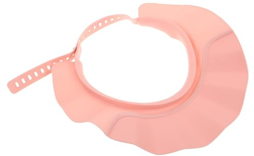 VILLCASE Waterproof Reusable Shower Cap for Adults and Boys and Girls, Adjustable Shampoo Bath Hat with Soft Tpe and Pp Material, for Travel and Home Use, Pink