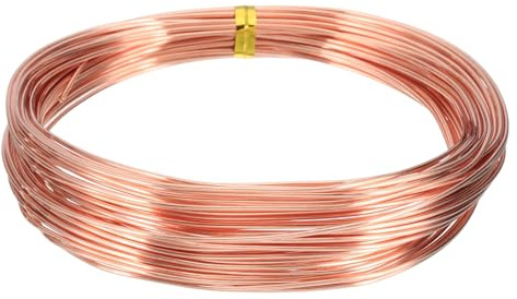 QUARKZMAN 99,9% Massiv Blanker Kupferdraht, Weicher Reiner Kupfer Basteldraht 39 Fuß 17 Gauge (1,1mm) Für Basteln Schmuckherstellung Elektrokultur Gartenarbeit (12m)