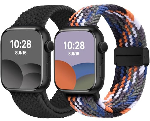 Fullmosa nylonarmband till Apple Watch | Flätade sportarmband 42mm 41mm 40mm 44mm 45mm 46mm 49mm för iWatch SE 3 2 Series 12 11 10 9 8 7 6 5 4 för män kvinnor