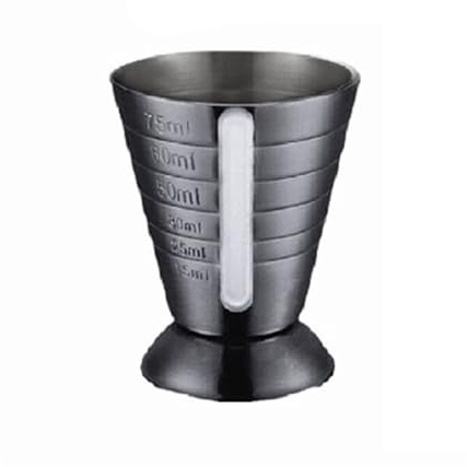 Jigger Coctel 15-25-30-50-60-75ml Jigger transparente taza medidora herramientas Bar medida cóctel(Black)