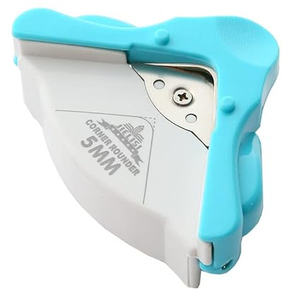 OFKPO Eckenrunder, 5 mm Corner Cutter, Eckenrunder für Papier, Edelstahl Eckenrunder Eckenschneider für Laminierfolien Papier Foto Karten Scrapbooking Handwerk DIY Blau