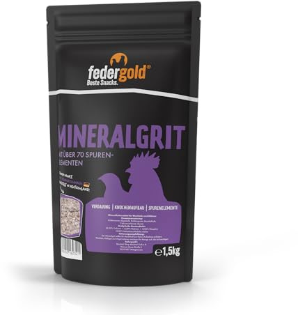 federgold Mineralgrit 1,5kg für Wachteln & Hühner | Mit über 70 Mineralien & Spurenelementen – für Verdauung, Knochenstärke & stabile Eierschalen bei Geflügel