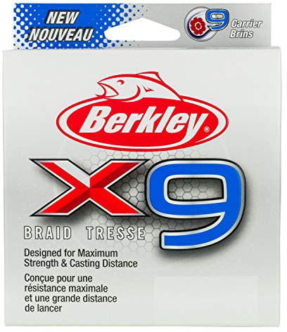 Berkley 9 Trenza Superline, Cristal, Prueba de 3,6 kg | 20 LBC | 9 kg, 328 Yardas | línea de Pesca de 300 m, Adecuado para entornos de Agua Dulce y Salada