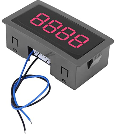 Compteur Numérique Automatique Mini 4 chiffres 0-999 Haute Précision Compteur Haut/Bas Plus/Moins Panneau Compteur avec Câble(Rouge)