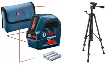 Bosch Professional Livella Laser Con Treppiede BT 150, 3 Pile AA, Raggio D’Azione Fino A 10 m, Confezione In Cartone