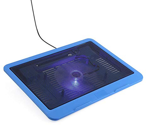 Almohadilla del Enfriador del portátil, Base de la Base de la Almohadilla de enfriamiento del portátil Ventilador Grande con LED Azul Soporte para USB de 14 o Inferior(Azul)