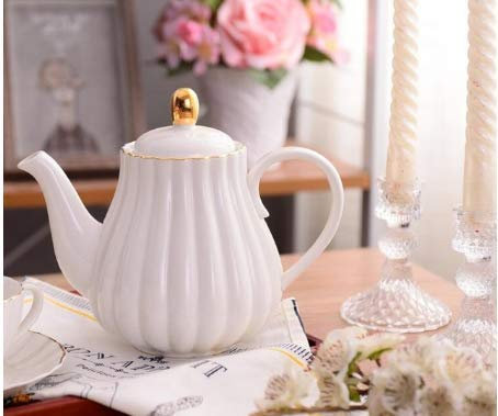 LAIY Teiera in Ceramica Mano Teiera Decorazione Desktop Regalo di Compleanno 1L, Bianco