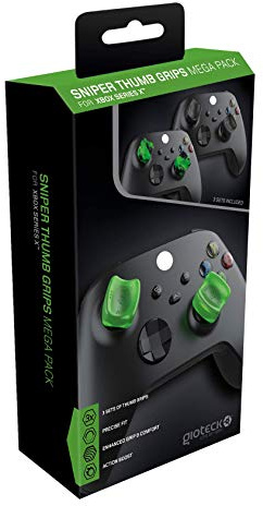 Gioteck Thumb Grips Megapack Schutz Joystick Xbox-Serie, rutschfest, Xbox-Serie, Grün und Schwarz, 3 Stück, SMPXBX-11-MU