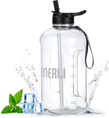 VENNERLI Water Bottle with Straw 2.2L Water Jug Tough Leak Proof BPA Free Reusable Durable Half Gallon Gym Bottle Portable for Outdoor Sports Fitness School