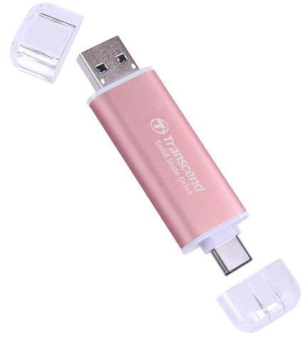 Transcend 2TB ESD310 Dual Portable SSD 1050 MB/s USB-A+C, USB-Stick | Externe SSD mit USB 3.2 Gen 2 für iPhone 17, 16, 15, iPad, Mac, Tesla, Steam Deck, Android und Smart-TV