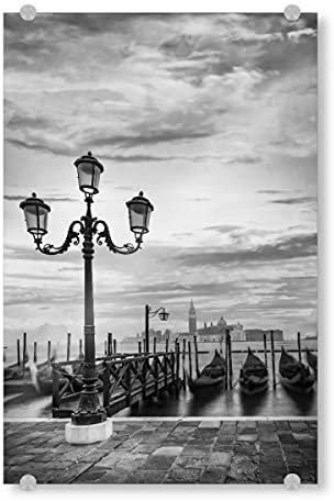 artboxONE Acrylglasbild 45x30 cm Städte/Venedig VENEDIG Monochrome Gondeln - Bild altstadt