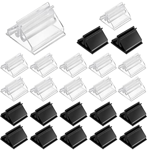 ASTER 24 soporte de plástico para tarjetas de juego, soporte transparente para tableros, recuerdos de fiesta (12 negros, 12 transparentes)