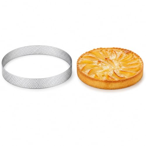 FOMIYES Perforated Tart Ring 15cm Stainless Steel Round Mousse Cake Mould | Perforating Pastry Cutter Rings Circles Crumpet English Muffin Doughnut Baking Cutter RingD Cookie Cheesecakes Bakeware Tool