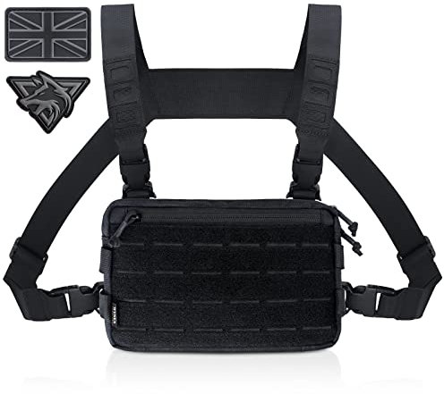 WYNEX Tactical Chest Rig Pack for Men, Running Chest Bag with Front Loop Recon Chest Rigs for Hunting Outdoor EDC
