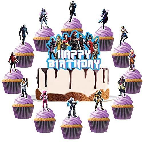YGCHEN Spiel Thema Geburtstag Tortendeko Videospiele Kuchen Dekoration Gamer Cupcake Topper Kindergeburtstag Deko Videospiel Gaming Kuchen Topper Jungs 26 Stück