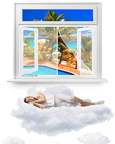 Mosquitera Magnética Cifrado 135 x 135 cm Magnético Anti-Mosquitos Cortina De Puerta Puerta De Pantalla Magnética Verano Hogar Anti-Mosca Mudo Pantalla(Blanco)