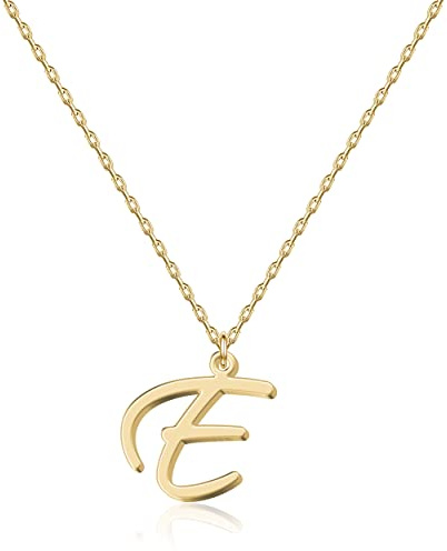 Collana con ciondolo a forma di lettera iniziale personalizzata da donna, placcata in oro 18 K, lunghezza regolabile, elegante e resistente alla decolorazione, regalo perfetto per compleanno, Natale