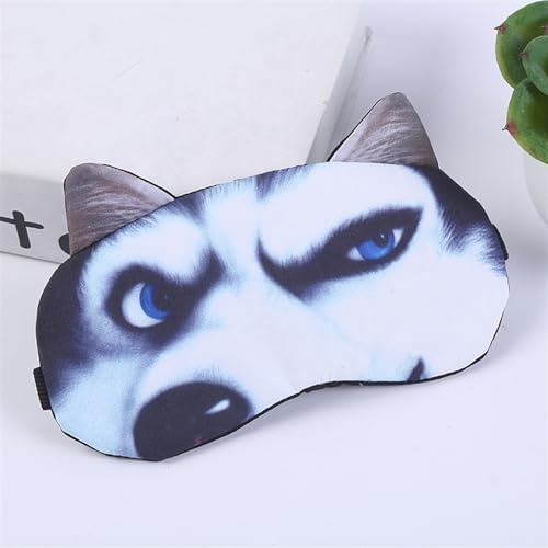 Schlafmaske Schlafmaske Baumwolle Schlafende Augenmaske süße Kinder Cartoon Augenabdeckung Augenbindungen Fahren nach Hause Augen entspannen Sie Masken Okular angemessen Augenmaske (Color : Husky A)