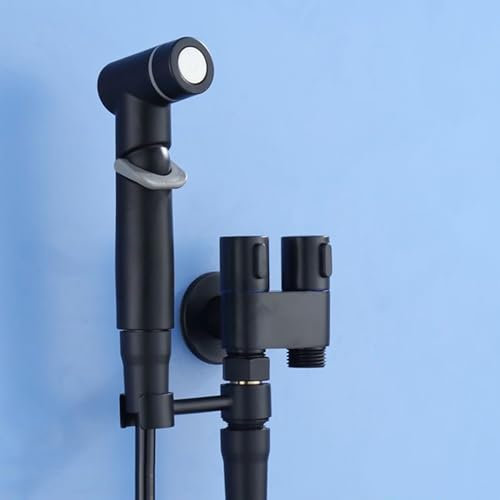 XJTNLB Handheld Bidet Sprayer for Toilet Toilet Shower Hose Wall-Mounted Bathroom Jet Spray Portable for Pet Bath/Personal Hygiene/Bathroom,Black Taps