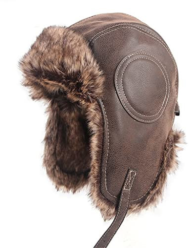 GaRcan Wintermütze aus russischer Wolle für Herren, Papa-Hüte, Viation Ohrenklappen, russische Mütze, Ohrenklappe (Argento, XL (59))