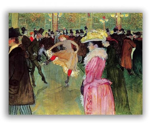 FITSEN „Im Moulin Rouge: Der Tanz“ Berühmte Gemälde Moderne Kunstwerke Druck auf Leinwand Ölgemälden Leinwand-Wandkunst für Wohnzimmer, 20 x 26 cm, rahmenlos